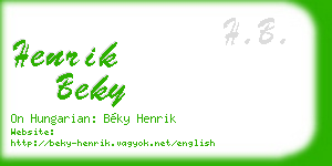 henrik beky business card